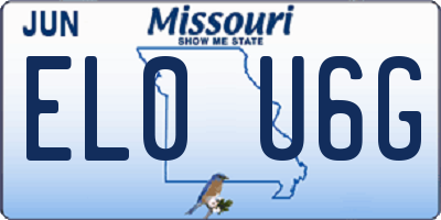 MO license plate EL0U6G
