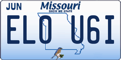 MO license plate EL0U6I