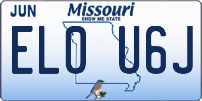 MO license plate EL0U6J