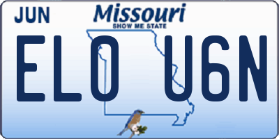 MO license plate EL0U6N