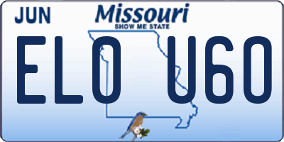 MO license plate EL0U6O