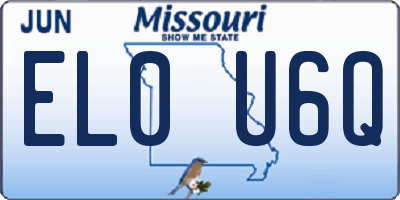 MO license plate EL0U6Q