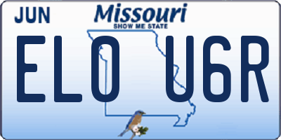 MO license plate EL0U6R