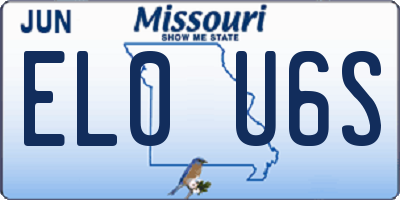 MO license plate EL0U6S