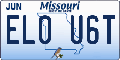 MO license plate EL0U6T