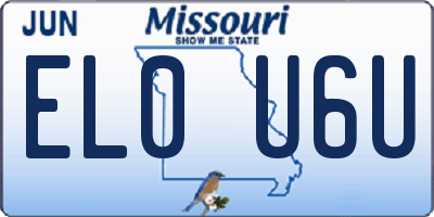 MO license plate EL0U6U
