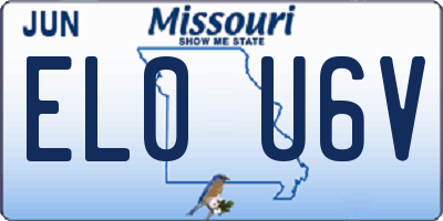 MO license plate EL0U6V