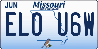 MO license plate EL0U6W