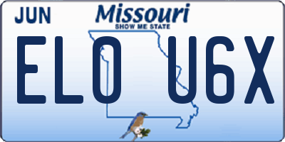 MO license plate EL0U6X