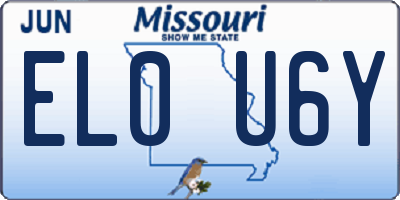 MO license plate EL0U6Y