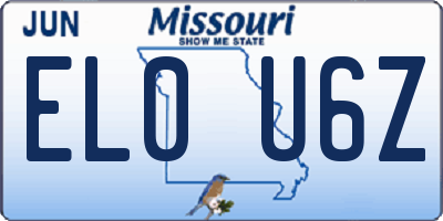 MO license plate EL0U6Z