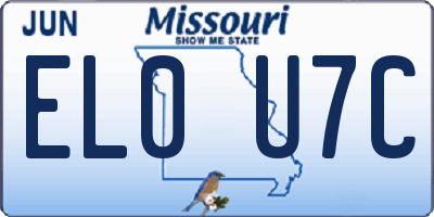 MO license plate EL0U7C