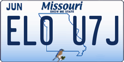 MO license plate EL0U7J