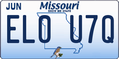 MO license plate EL0U7Q
