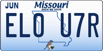 MO license plate EL0U7R