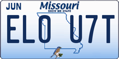 MO license plate EL0U7T