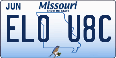 MO license plate EL0U8C