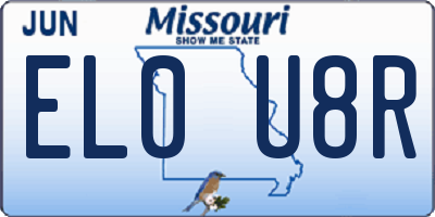 MO license plate EL0U8R