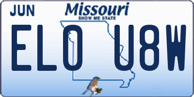 MO license plate EL0U8W