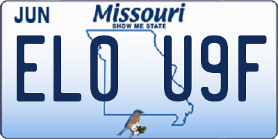 MO license plate EL0U9F