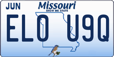 MO license plate EL0U9Q