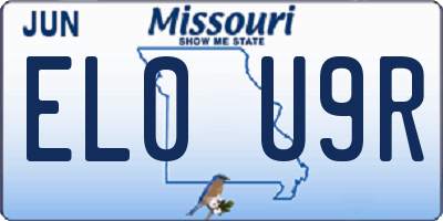 MO license plate EL0U9R