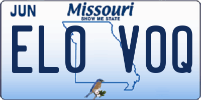 MO license plate EL0V0Q