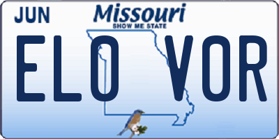 MO license plate EL0V0R