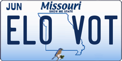 MO license plate EL0V0T