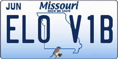MO license plate EL0V1B