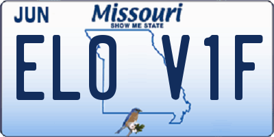 MO license plate EL0V1F