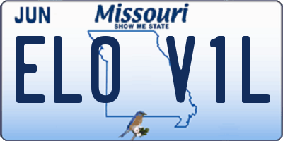 MO license plate EL0V1L