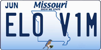 MO license plate EL0V1M