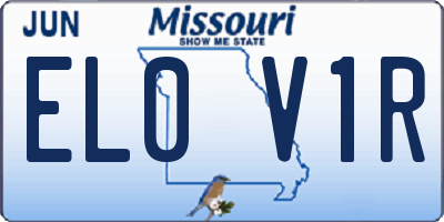 MO license plate EL0V1R