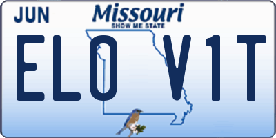 MO license plate EL0V1T
