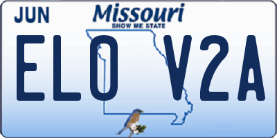 MO license plate EL0V2A