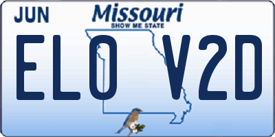 MO license plate EL0V2D