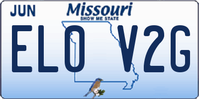MO license plate EL0V2G
