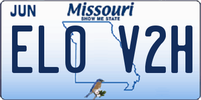 MO license plate EL0V2H
