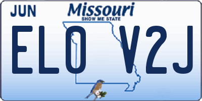 MO license plate EL0V2J