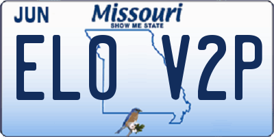 MO license plate EL0V2P
