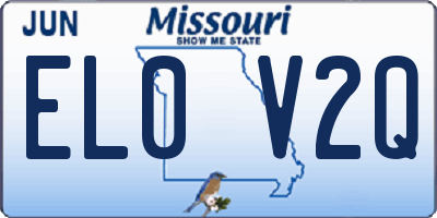 MO license plate EL0V2Q