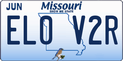 MO license plate EL0V2R