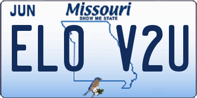 MO license plate EL0V2U