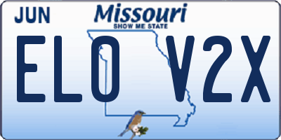 MO license plate EL0V2X
