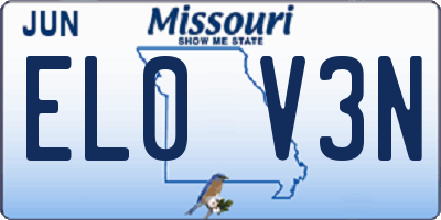 MO license plate EL0V3N