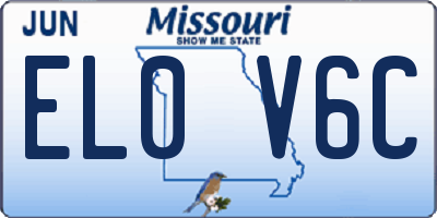 MO license plate EL0V6C