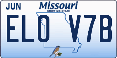 MO license plate EL0V7B