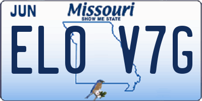 MO license plate EL0V7G