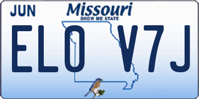 MO license plate EL0V7J